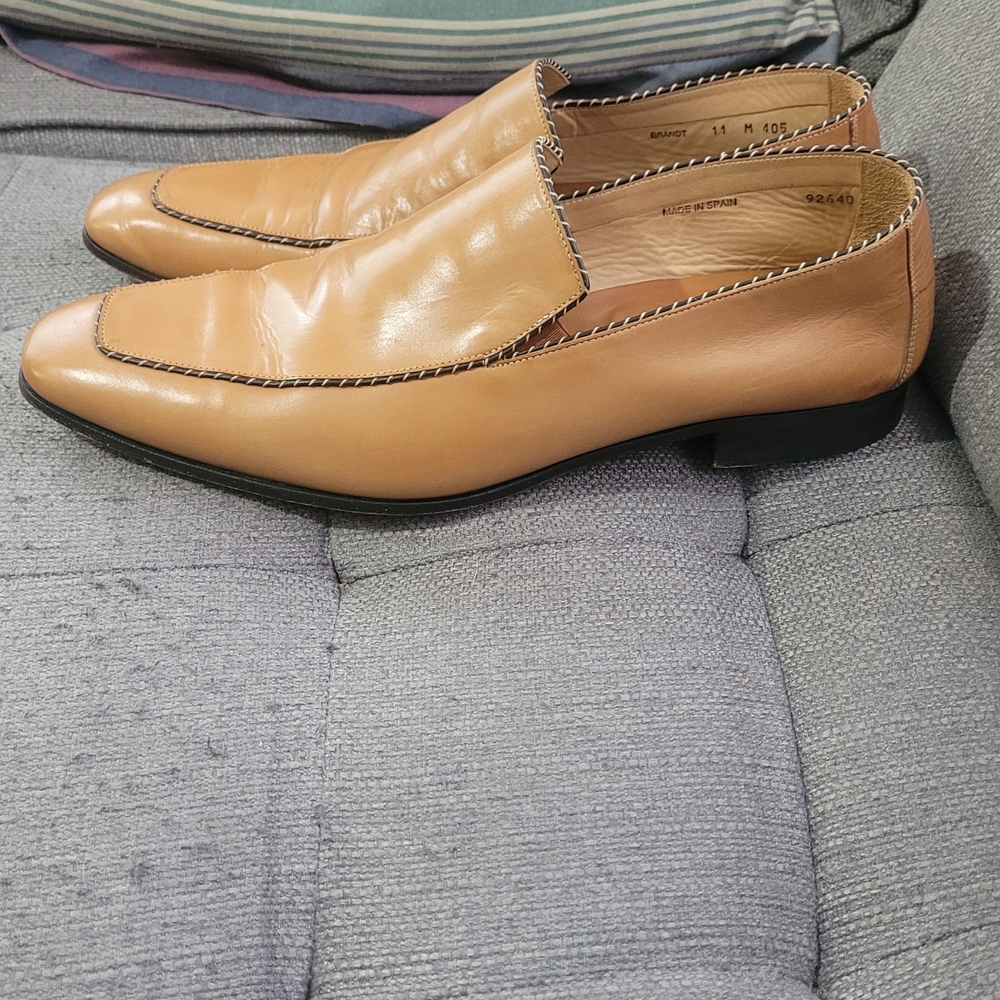 Mezlan Light Brown Leather Loafers
